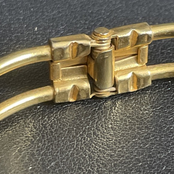 Vintage Cloisonne Hinged Bracelet Bangle Panda Floral Calla Lily Gold Tone - Picture 10 of 15